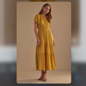Anthropologie Somerset Satin Maxi Dress